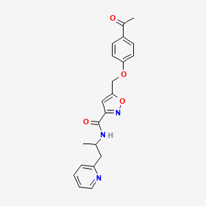 5-[(4-acetylphenoxy)methyl]-N-[1-methyl-2-(2-pyridinyl)ethyl]-3-isoxazolecarboxamide