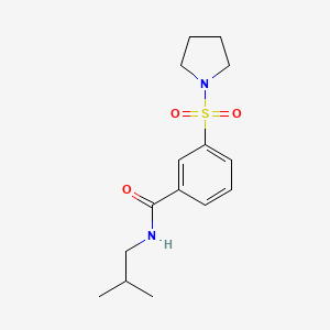 molecular formula C15H22N2O3S B5025958 N-isobutyl-3-(1-pyrrolidinylsulfonyl)benzamide 