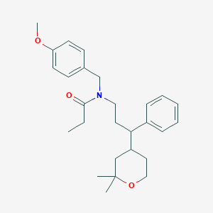 N-[3-(2,2-dimethyltetrahydro-2H-pyran-4-yl)-3-phenylpropyl]-N-(4-methoxybenzyl)propanamide