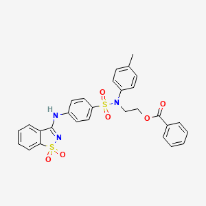 2-[({4-[(1,1-dioxido-1,2-benzisothiazol-3-yl)amino]phenyl}sulfonyl)(4-methylphenyl)amino]ethyl benzoate