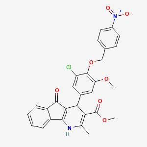 methyl 4-{3-chloro-5-methoxy-4-[(4-nitrobenzyl)oxy]phenyl}-2-methyl-5-oxo-4,5-dihydro-1H-indeno[1,2-b]pyridine-3-carboxylate