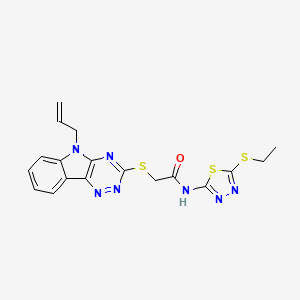 2-[(5-allyl-5H-[1,2,4]triazino[5,6-b]indol-3-yl)thio]-N-[5-(ethylthio)-1,3,4-thiadiazol-2-yl]acetamide