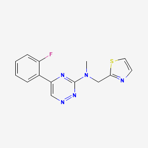 molecular formula C14H12FN5S B5026042 5-(2-fluorophenyl)-N-methyl-N-(1,3-thiazol-2-ylmethyl)-1,2,4-triazin-3-amine 