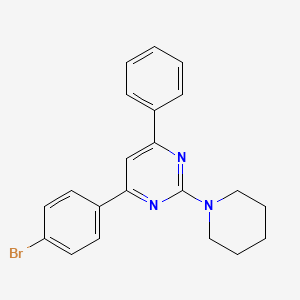 4-(4-bromophenyl)-6-phenyl-2-(1-piperidinyl)pyrimidine