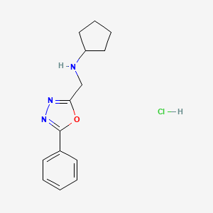 molecular formula C14H18ClN3O B5026079 N-[(5-phenyl-1,3,4-oxadiazol-2-yl)methyl]cyclopentanamine hydrochloride 