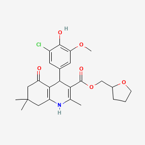 tetrahydro-2-furanylmethyl 4-(3-chloro-4-hydroxy-5-methoxyphenyl)-2,7,7-trimethyl-5-oxo-1,4,5,6,7,8-hexahydro-3-quinolinecarboxylate