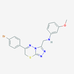 molecular formula C18H16BrN5OS B502610 N-{[6-(4-bromophenyl)-7H-[1,2,4]triazolo[3,4-b][1,3,4]thiadiazin-3-yl]methyl}-N-(3-methoxyphenyl)amine 