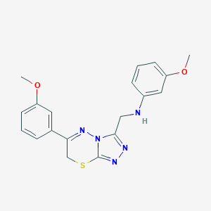 molecular formula C19H19N5O2S B502611 N-(3-methoxyphenyl)-N-{[6-(3-methoxyphenyl)-7H-[1,2,4]triazolo[3,4-b][1,3,4]thiadiazin-3-yl]methyl}amine 