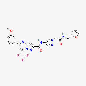 molecular formula C25H20F3N7O4 B5026122 N-(1-{2-[(2-furylmethyl)amino]-2-oxoethyl}-1H-pyrazol-4-yl)-5-(3-methoxyphenyl)-7-(trifluoromethyl)pyrazolo[1,5-a]pyrimidine-2-carboxamide 