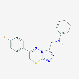 molecular formula C17H14BrN5S B502614 N-{[6-(4-bromophenyl)-7H-[1,2,4]triazolo[3,4-b][1,3,4]thiadiazin-3-yl]methyl}-N-phenylamine 