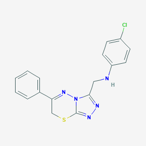 molecular formula C17H14ClN5S B502616 N-(4-chlorophenyl)-N-[(6-phenyl-7H-[1,2,4]triazolo[3,4-b][1,3,4]thiadiazin-3-yl)methyl]amine 