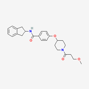 molecular formula C25H30N2O4 B5026164 N-(2,3-dihydro-1H-inden-2-yl)-4-{[1-(3-methoxypropanoyl)-4-piperidinyl]oxy}benzamide 