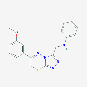 molecular formula C18H17N5OS B502617 N-{[6-(3-methoxyphenyl)-7H-[1,2,4]triazolo[3,4-b][1,3,4]thiadiazin-3-yl]methyl}aniline 
