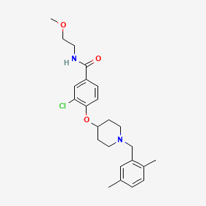 molecular formula C24H31ClN2O3 B5026172 3-chloro-4-{[1-(2,5-dimethylbenzyl)-4-piperidinyl]oxy}-N-(2-methoxyethyl)benzamide 