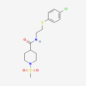 molecular formula C15H21ClN2O3S2 B5026187 N-{2-[(4-chlorophenyl)thio]ethyl}-1-(methylsulfonyl)-4-piperidinecarboxamide 