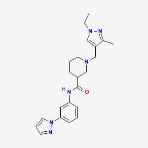 1-[(1-ethyl-3-methyl-1H-pyrazol-4-yl)methyl]-N-[3-(1H-pyrazol-1-yl)phenyl]-3-piperidinecarboxamide