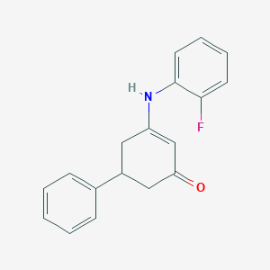 3-[(2-fluorophenyl)amino]-5-phenyl-2-cyclohexen-1-one