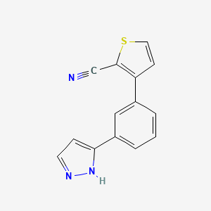 molecular formula C14H9N3S B5026223 3-[3-(1H-pyrazol-3-yl)phenyl]-2-thiophenecarbonitrile 