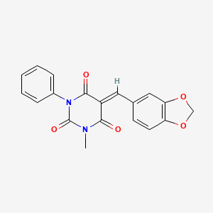 5-(1,3-benzodioxol-5-ylmethylene)-1-methyl-3-phenyl-2,4,6(1H,3H,5H)-pyrimidinetrione