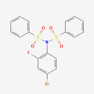 molecular formula C18H13BrFNO4S2 B5026237 N-(4-bromo-2-fluorophenyl)-N-(phenylsulfonyl)benzenesulfonamide 