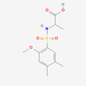 molecular formula C12H17NO5S B5026276 N-[(2-methoxy-4,5-dimethylphenyl)sulfonyl]alanine 