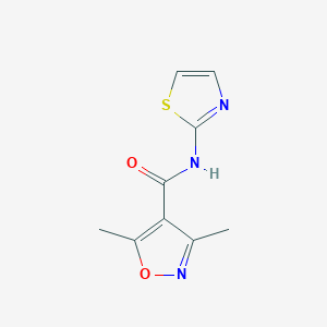 molecular formula C9H9N3O2S B5026283 3,5-dimethyl-N-1,3-thiazol-2-yl-4-isoxazolecarboxamide 