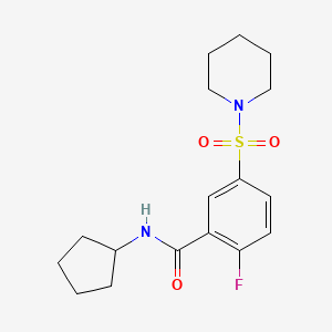 N-cyclopentyl-2-fluoro-5-(1-piperidinylsulfonyl)benzamide