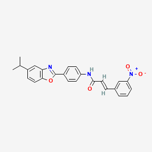 molecular formula C25H21N3O4 B5026288 N-[4-(5-isopropyl-1,3-benzoxazol-2-yl)phenyl]-3-(3-nitrophenyl)acrylamide 