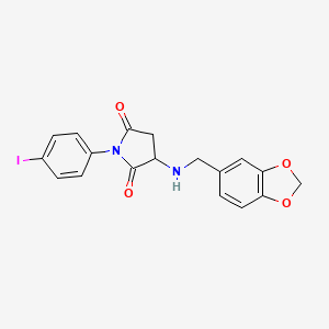 3-[(1,3-benzodioxol-5-ylmethyl)amino]-1-(4-iodophenyl)-2,5-pyrrolidinedione