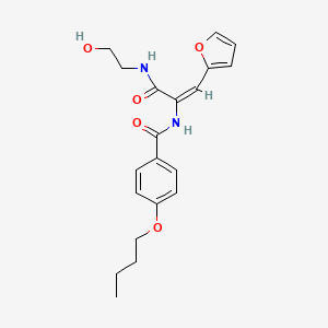 molecular formula C20H24N2O5 B5026300 4-butoxy-N-(2-(2-furyl)-1-{[(2-hydroxyethyl)amino]carbonyl}vinyl)benzamide 