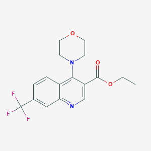 molecular formula C17H17F3N2O3 B502635 Ethyl 4-(4-morpholinyl)-7-(trifluoromethyl)-3-quinolinecarboxylate 