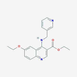 molecular formula C20H21N3O3 B502638 Ethyl 6-ethoxy-4-[(3-pyridinylmethyl)amino]-3-quinolinecarboxylate 