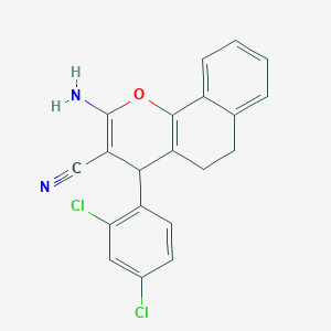 molecular formula C20H14Cl2N2O B502639 2-amino-4-(2,4-dichlorophenyl)-5,6-dihydro-4H-benzo[h]chromene-3-carbonitrile 
