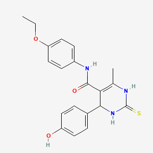 molecular formula C20H21N3O3S B5026419 N-(4-ethoxyphenyl)-4-(4-hydroxyphenyl)-6-methyl-2-thioxo-1,2,3,4-tetrahydro-5-pyrimidinecarboxamide 