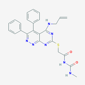 molecular formula C25H23N7O2S B502642 N-({[5-(allylamino)-3,4-diphenylpyrimido[4,5-c]pyridazin-7-yl]sulfanyl}acetyl)-N'-methylurea 