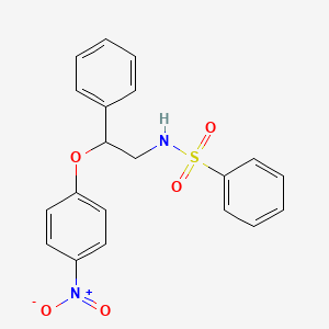 molecular formula C20H18N2O5S B5026440 N-[2-(4-硝基苯氧基)-2-苯乙基]苯磺酰胺 