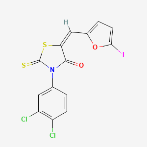 molecular formula C14H6Cl2INO2S2 B5026480 3-(3,4-dichlorophenyl)-5-[(5-iodo-2-furyl)methylene]-2-thioxo-1,3-thiazolidin-4-one 