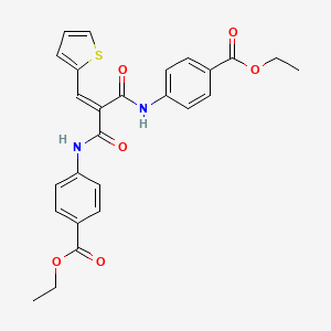 molecular formula C26H24N2O6S B5026483 ethyl 4-{[2-({[4-(ethoxycarbonyl)phenyl]amino}carbonyl)-3-(2-thienyl)acryloyl]amino}benzoate 