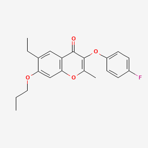 molecular formula C21H21FO4 B5026490 6-ethyl-3-(4-fluorophenoxy)-2-methyl-7-propoxy-4H-chromen-4-one 