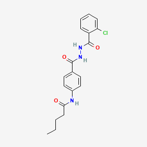 molecular formula C19H20ClN3O3 B5026533 N-(4-{[2-(2-chlorobenzoyl)hydrazino]carbonyl}phenyl)pentanamide 