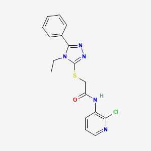 molecular formula C17H16ClN5OS B5026538 N-(2-chloro-3-pyridinyl)-2-[(4-ethyl-5-phenyl-4H-1,2,4-triazol-3-yl)thio]acetamide 