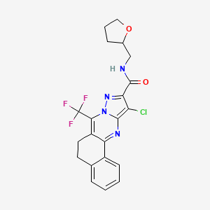 molecular formula C21H18ClF3N4O2 B5026547 11-chloro-N-(tetrahydro-2-furanylmethyl)-7-(trifluoromethyl)-5,6-dihydrobenzo[h]pyrazolo[5,1-b]quinazoline-10-carboxamide 