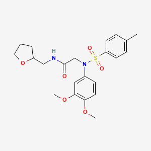 molecular formula C22H28N2O6S B5026568 N~2~-(3,4-dimethoxyphenyl)-N~2~-[(4-methylphenyl)sulfonyl]-N~1~-(tetrahydro-2-furanylmethyl)glycinamide 