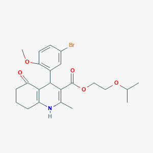 molecular formula C23H28BrNO5 B5026574 2-isopropoxyethyl 4-(5-bromo-2-methoxyphenyl)-2-methyl-5-oxo-1,4,5,6,7,8-hexahydro-3-quinolinecarboxylate 