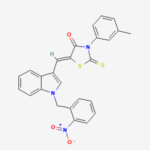 3-(3-methylphenyl)-5-{[1-(2-nitrobenzyl)-1H-indol-3-yl]methylene}-2-thioxo-1,3-thiazolidin-4-one