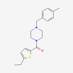 molecular formula C19H24N2OS B5026597 1-[(5-ethyl-2-thienyl)carbonyl]-4-(4-methylbenzyl)piperazine 