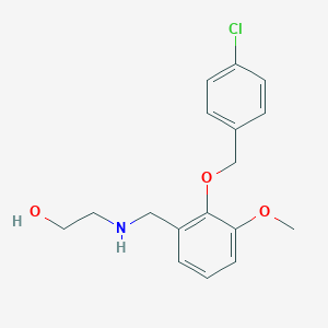 molecular formula C17H20ClNO3 B502660 2-({2-[(4-Chlorobenzyl)oxy]-3-methoxybenzyl}amino)ethanol 