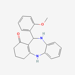 molecular formula C20H20N2O2 B5026609 11-(2-methoxyphenyl)-2,3,4,5,10,11-hexahydro-1H-dibenzo[b,e][1,4]diazepin-1-one 