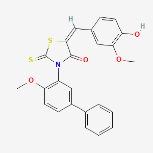 5-(4-hydroxy-3-methoxybenzylidene)-3-(4-methoxy-3-biphenylyl)-2-thioxo-1,3-thiazolidin-4-one