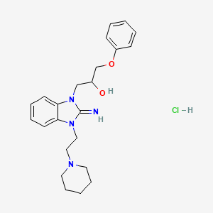 molecular formula C23H31ClN4O2 B5026614 1-{2-imino-3-[2-(1-piperidinyl)ethyl]-2,3-dihydro-1H-benzimidazol-1-yl}-3-phenoxy-2-propanol hydrochloride 